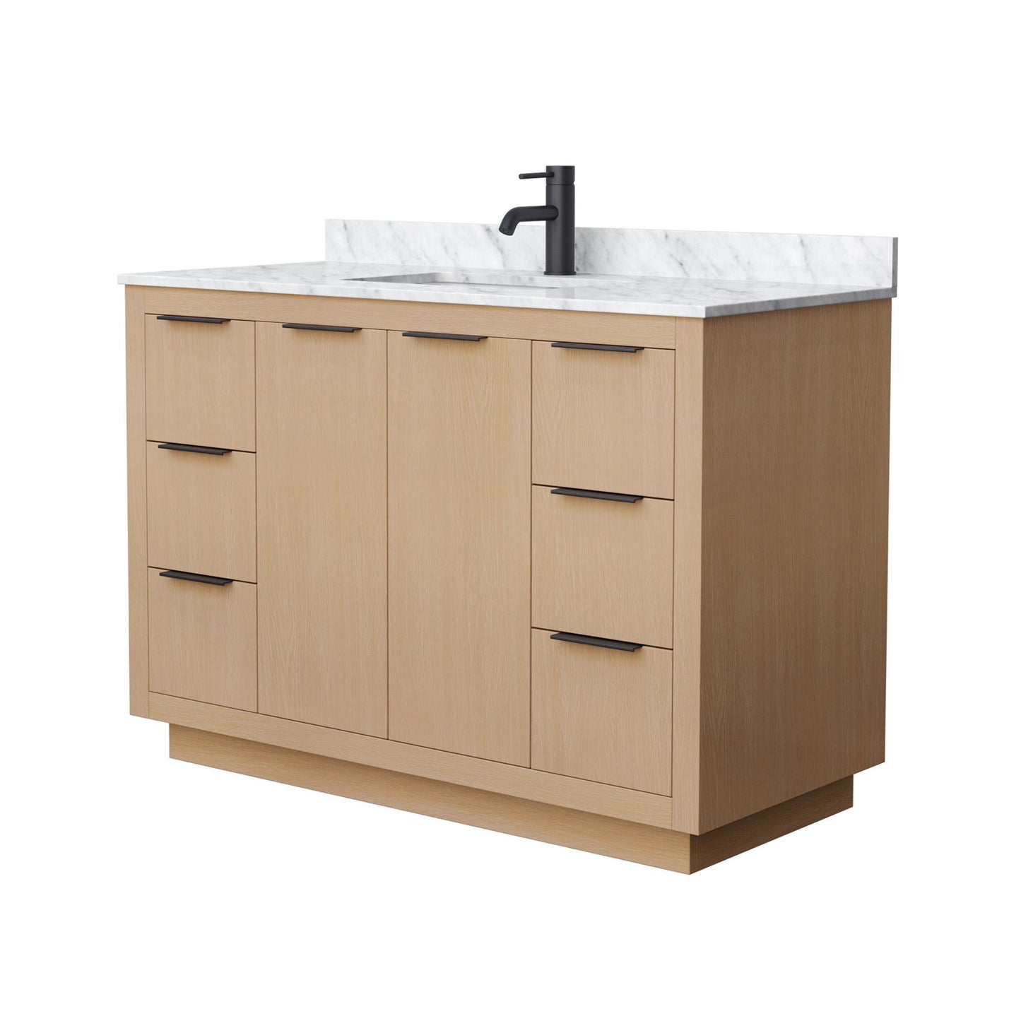 Maroni Bathroom Vanity with Countertop 48 inch Single Sink Single hole Faucet Setup