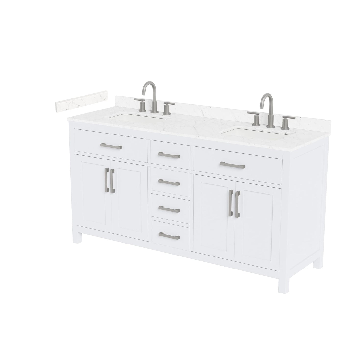 Beckett Bathroom Vanity with Countertop 66 inch Double Sink 3-hole Faucet Setup