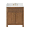 Custom image for Toasted Walnut with Satin Bronze Trim / White Quartz / No Mirror