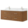 Custom image for Toasted Walnut with Brushed Nickel Trim / White Quartz / No Mirror