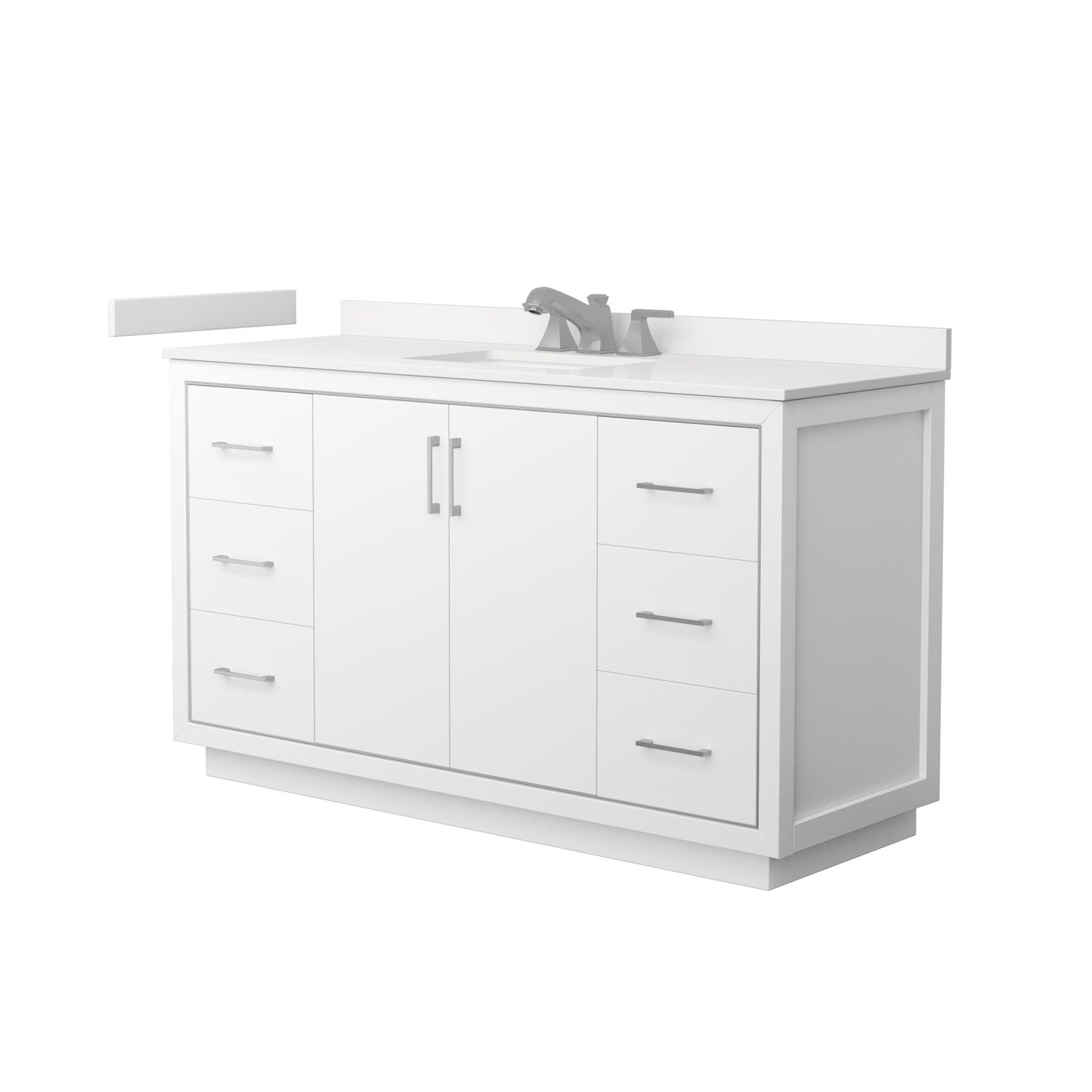 Icon Bathroom Vanity with Countertop 60 inch Single Sink 3-hole Faucet Setup