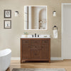 Custom image for Dark Walnut with Matte Black Trim / White Cultured Marble / No Mirror