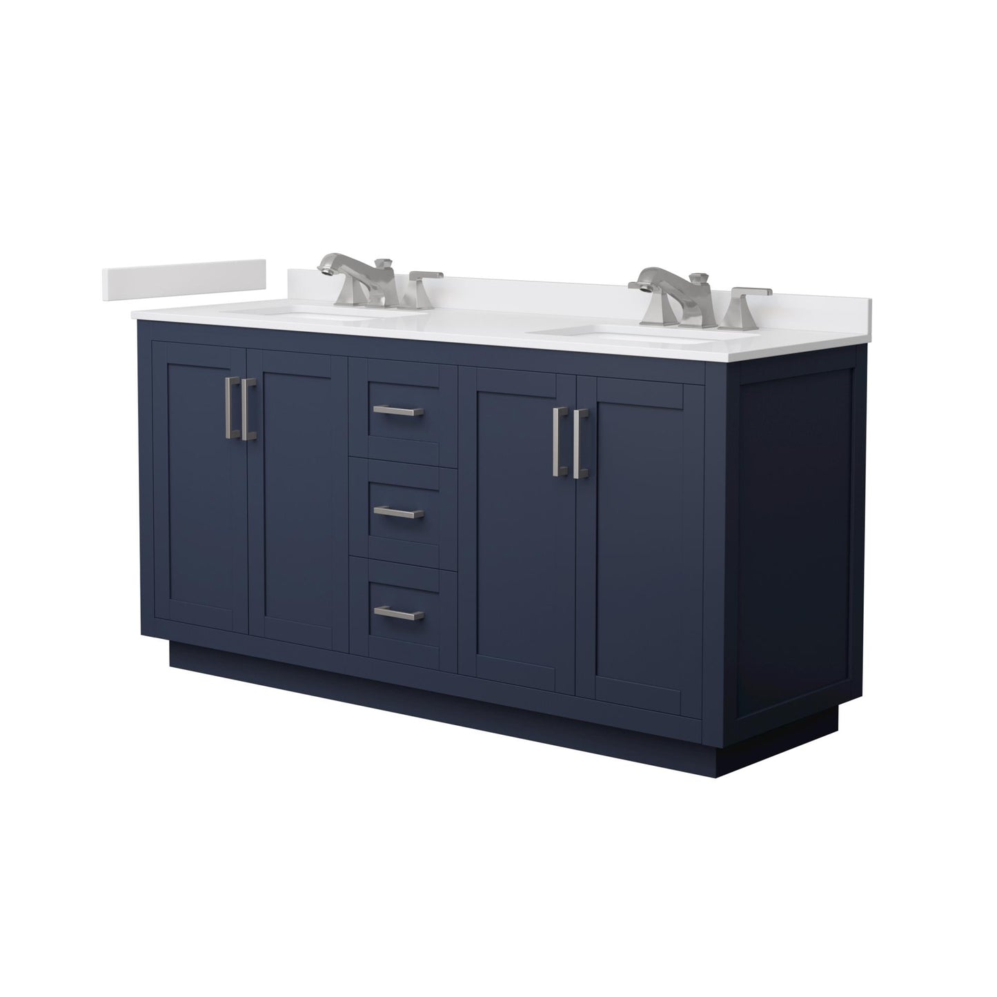 Miranda Bathroom Vanity with Countertop 66 inch Double Sink 3-hole Faucet Setup