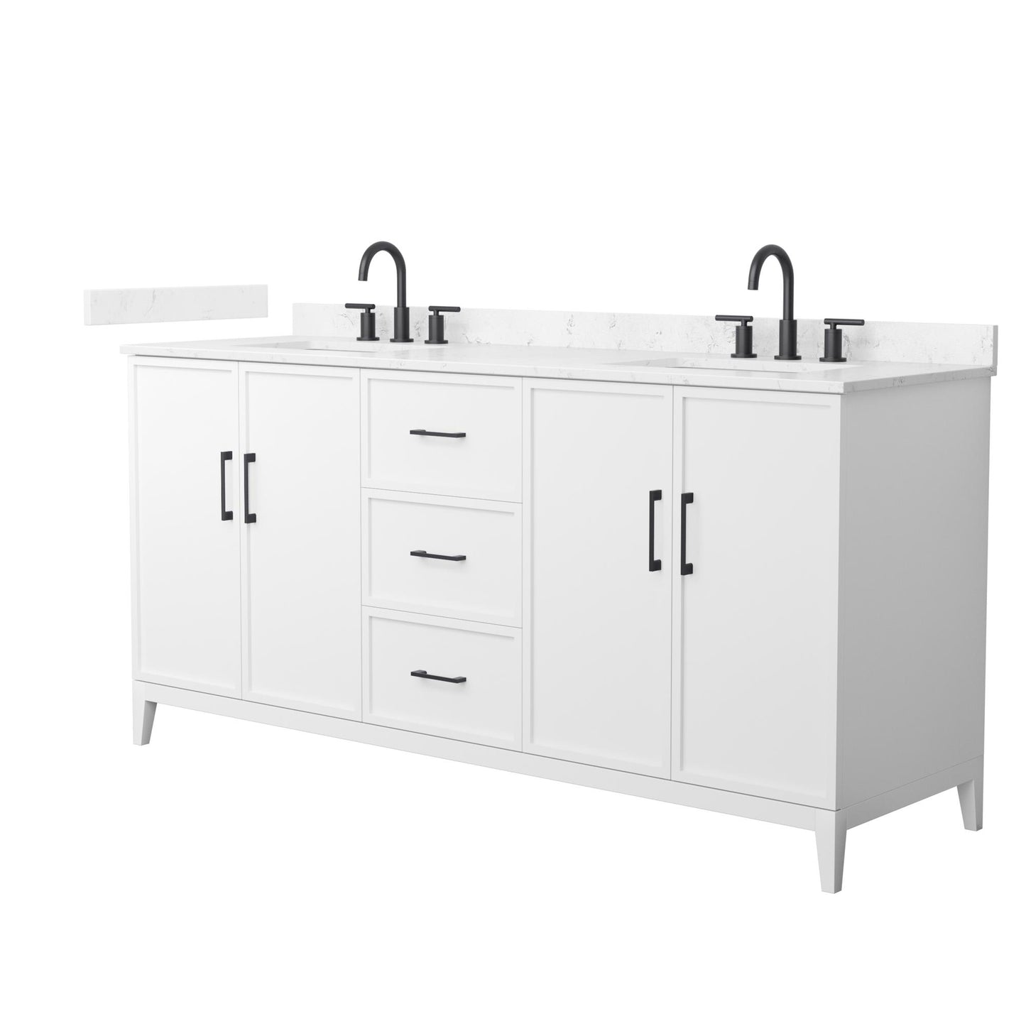 Elan Bathroom Vanity with Countertop 72 inch Double Sink 3-hole Faucet Setup
