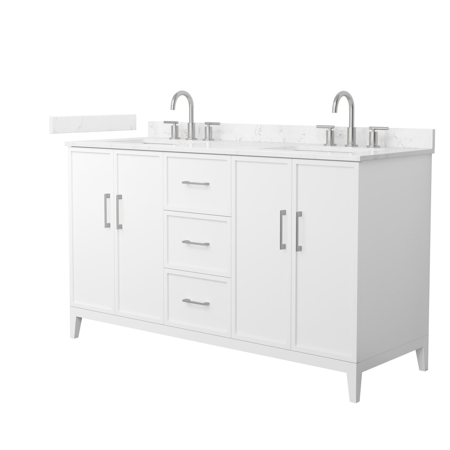 Elan Bathroom Vanity with Countertop 60 inch Double Sink 3-hole Faucet Setup