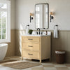 Custom image for Scandinavian Oak with Matte Black Trim / White Quartz / No Mirror