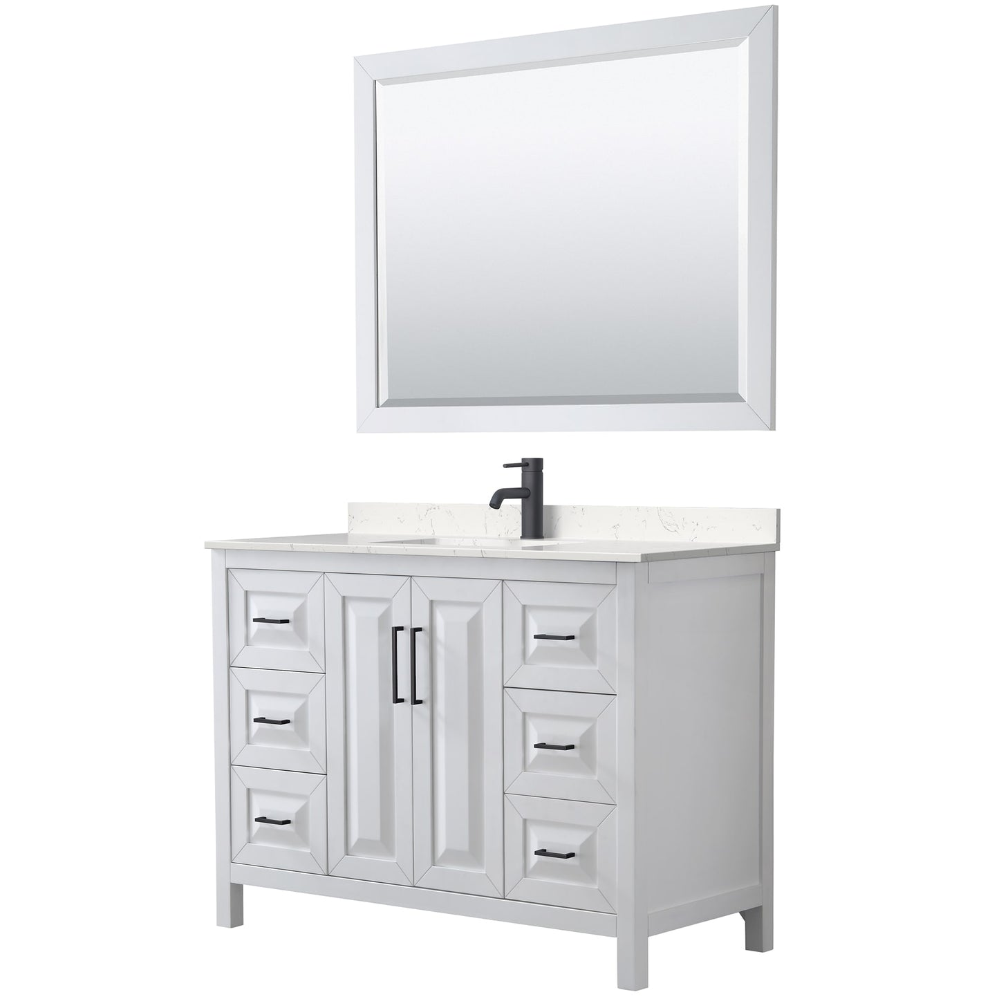 Daria Bathroom Vanity with Countertop 48 inch Single Sink Single hole Faucet Setup