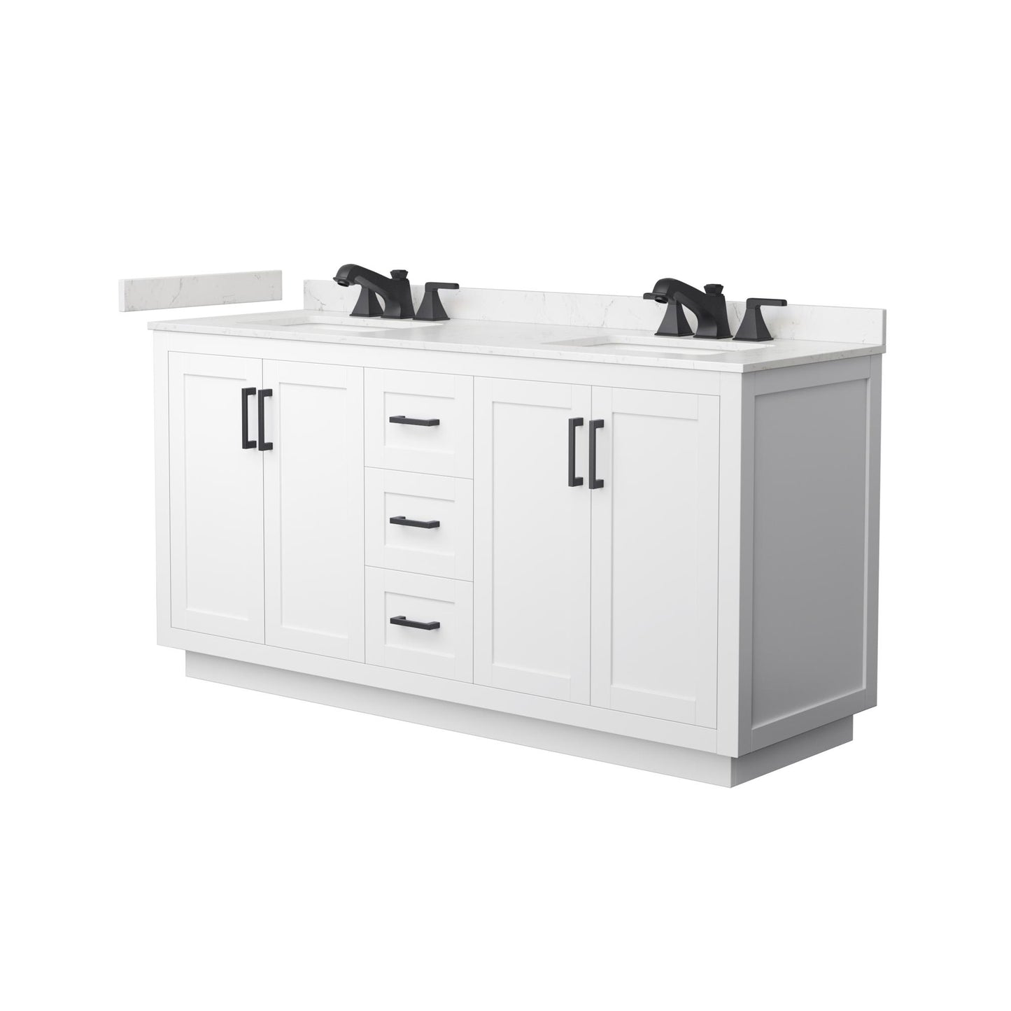 Miranda Bathroom Vanity with Countertop 66 inch Double Sink 3-hole Faucet Setup