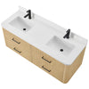 Custom image for Scandinavian Oak with Matte Black Trim / White Quartz / No Mirror