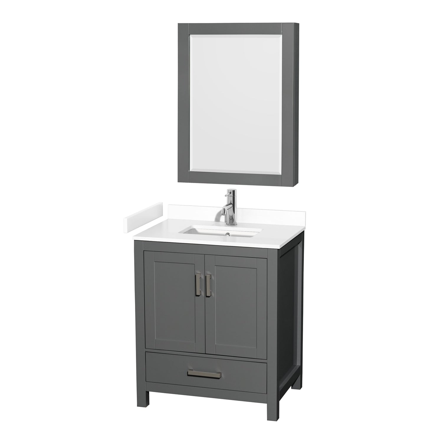 Sheffield Bathroom Vanity with Countertop 30 inch Single Sink Single hole Faucet Setup