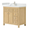 Custom image for Scandinavian Oak with Brushed Nickel Trim / White Quartz / No Mirror