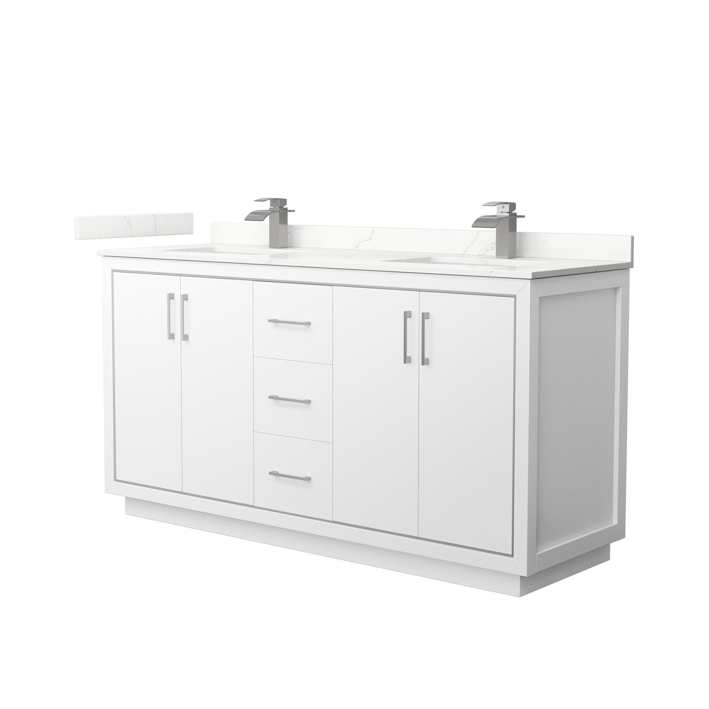 Icon Bathroom Vanity with Countertop 66 inch Double Sink Single hole Faucet Setup