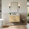 Custom image for Scandinavian Oak with Matte Black Trim / White Quartz / No Mirror