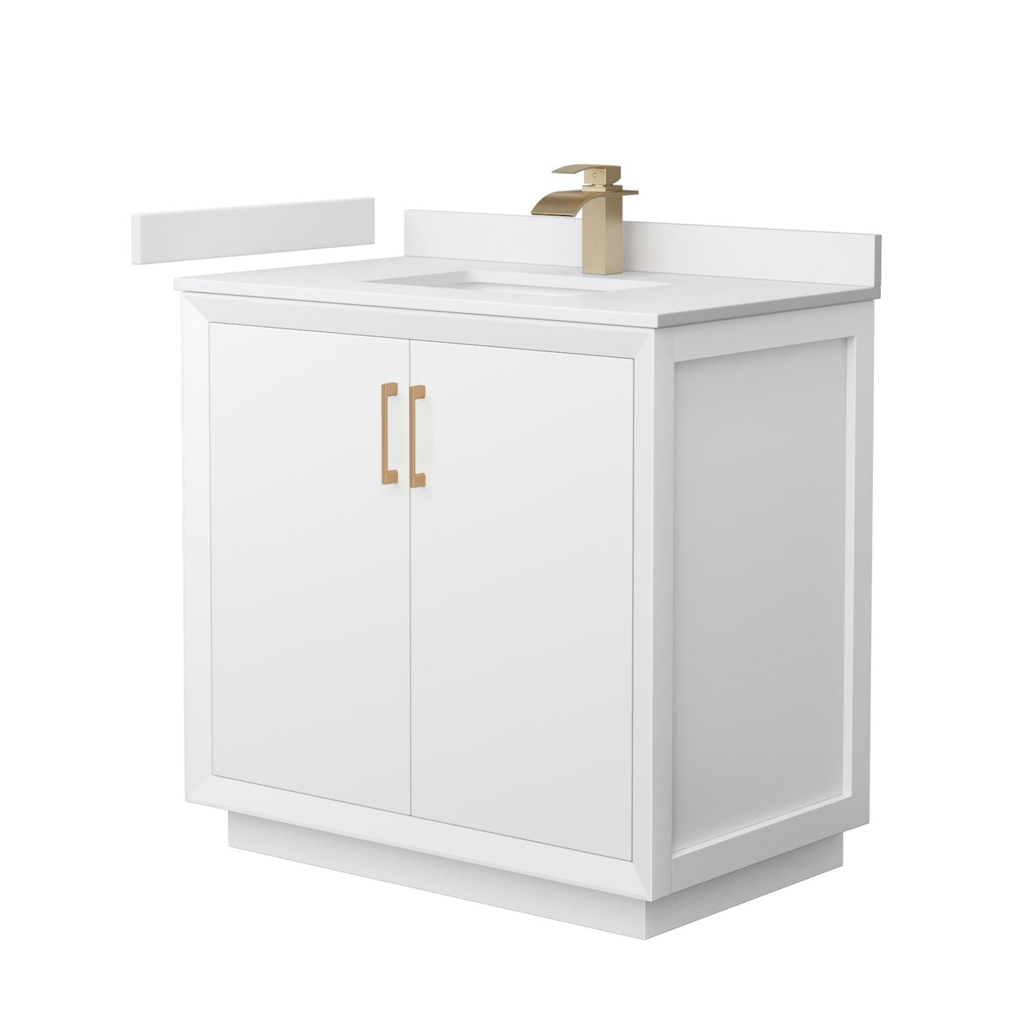 Strada Bathroom Vanity with Countertop 36 inch Single Sink Single hole Faucet Setup