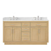 Custom image for Rift Oak with Brushed Nickel Trim / Giotto Quartz / No Mirror