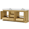 Custom image for Honey Oak with Polished Chrome Trim / White Quartz / No Mirror
