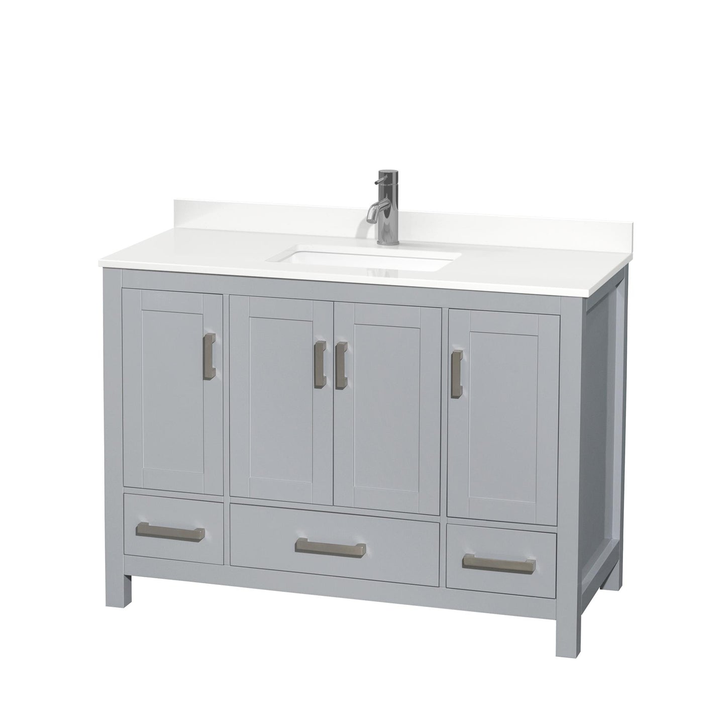 Sheffield Bathroom Vanity with Countertop 48 inch Single Sink Single hole Faucet Setup