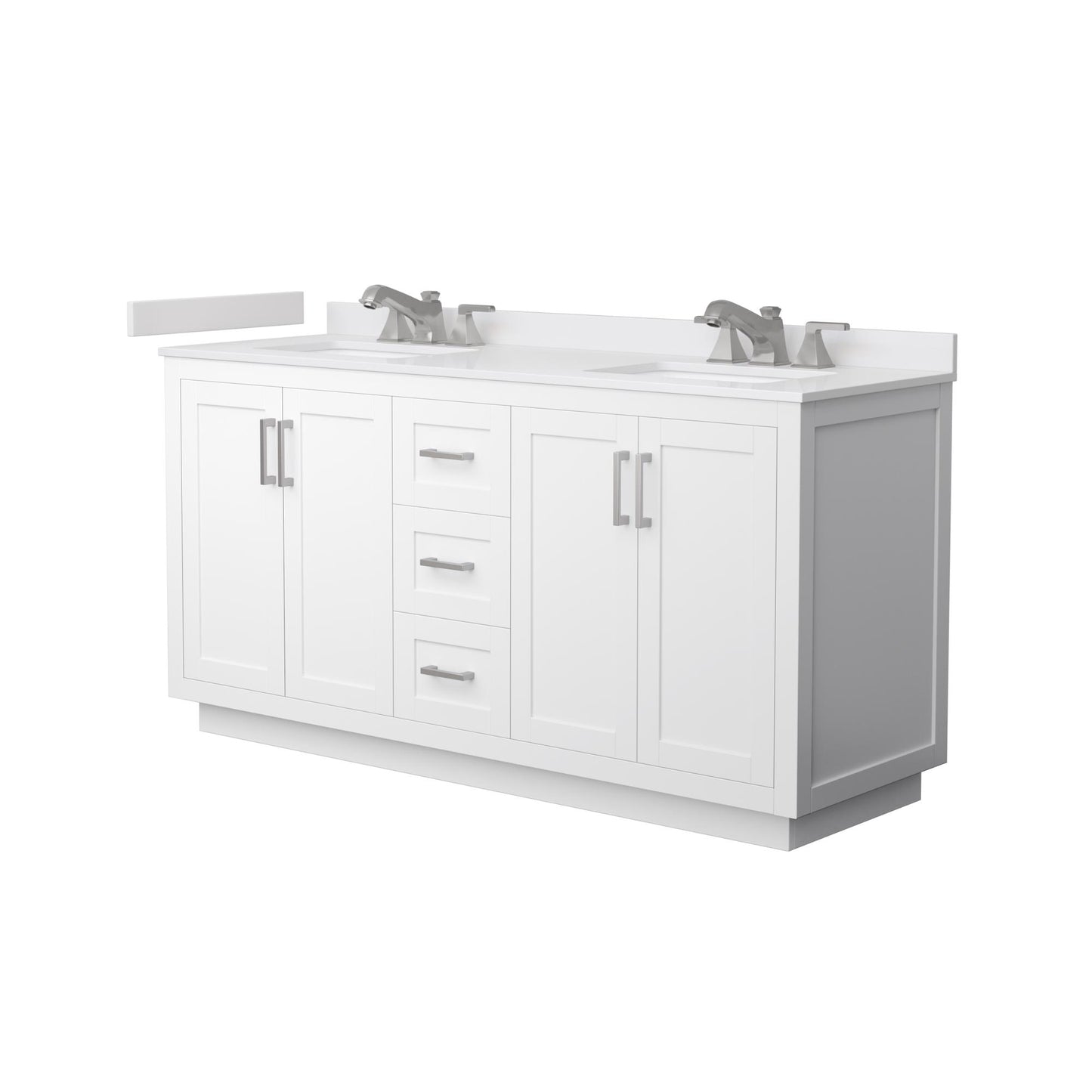 Miranda Bathroom Vanity with Countertop 66 inch Double Sink 3-hole Faucet Setup