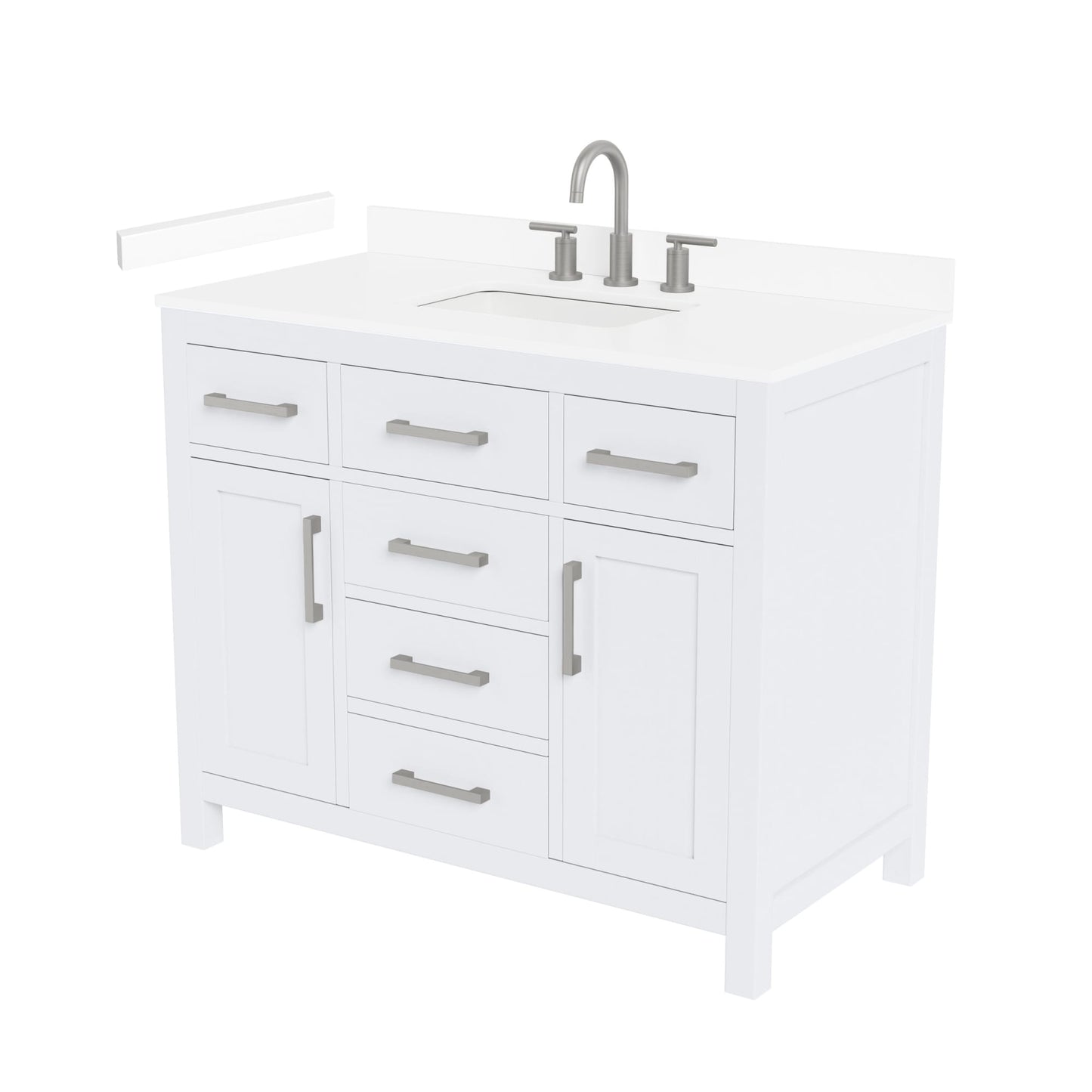 Beckett Bathroom Vanity with Countertop 42 inch Single Sink 3-hole Faucet Setup