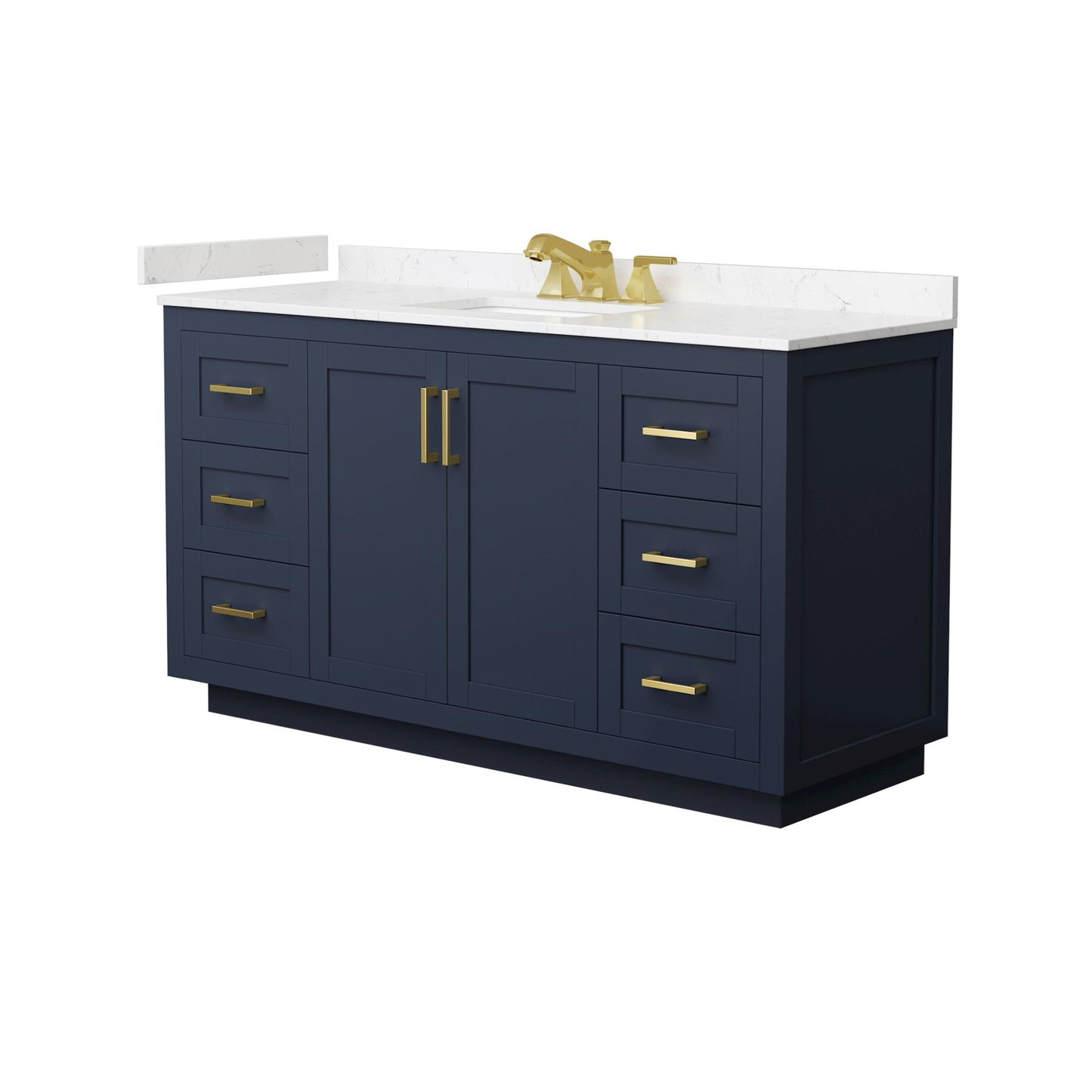 Miranda Bathroom Vanity with Countertop 60 inch Single Sink 3-hole Faucet Setup