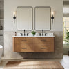 Custom image for Toasted Walnut with Matte Black Trim / White Quartz / No Mirror