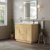 Custom image for Rift Oak with Brushed Gold Trim / Carrara Cultured Marble / No Mirror