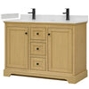 Custom image for Honey Oak with Matte Black Trim / Carrara Cultured Marble / No Mirror