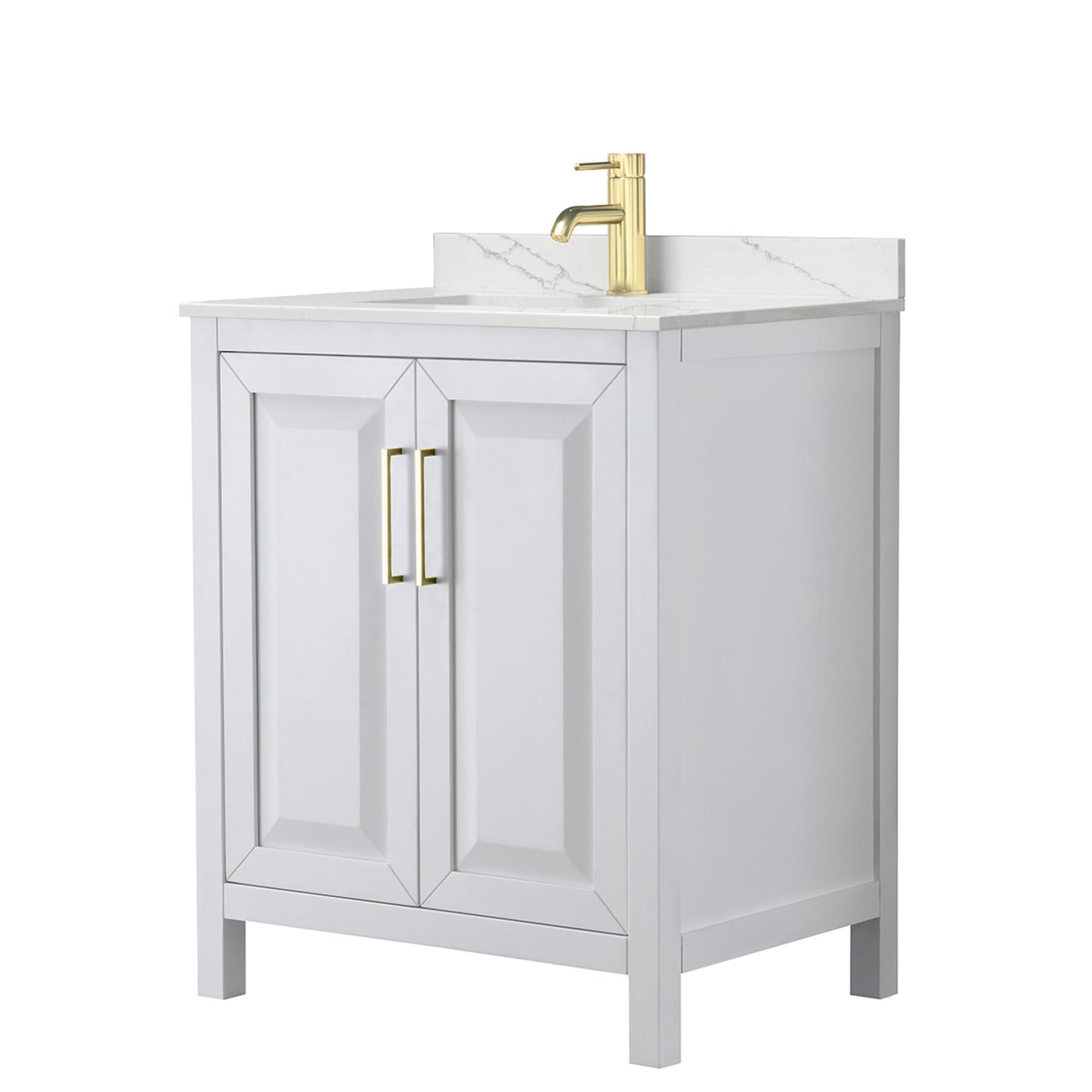 Daria Bathroom Vanity with Countertop 30 inch Single Sink Single hole Faucet Setup
