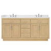 Custom image for Rift Oak with Brushed Nickel Trim / White Cultured Marble / No Mirror
