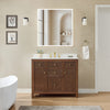 Custom image for Dark Walnut with Brushed Gold Trim / Giotto Quartz / No Mirror