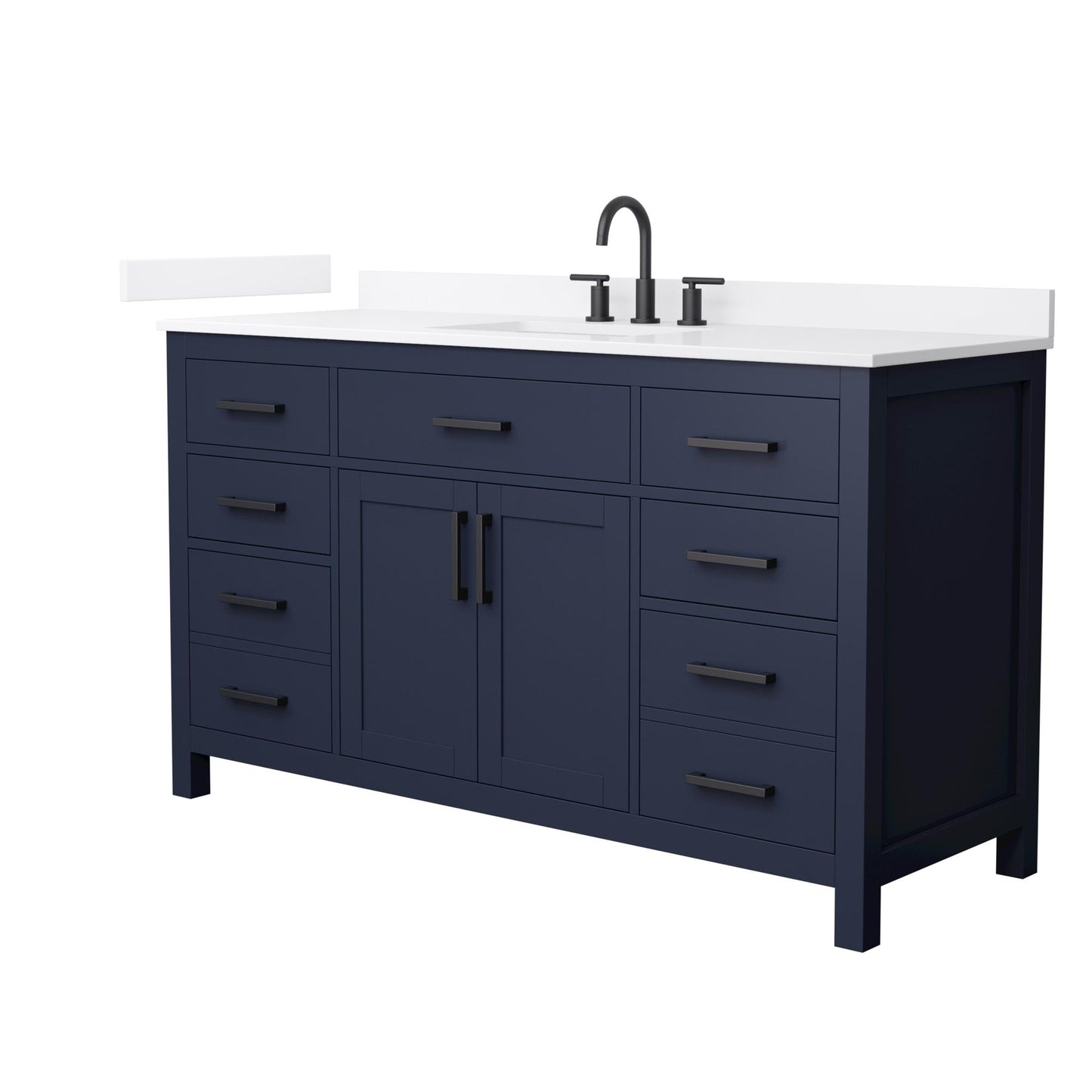 Beckett Bathroom Vanity with Countertop 60 inch Single Sink 3-hole Faucet Setup