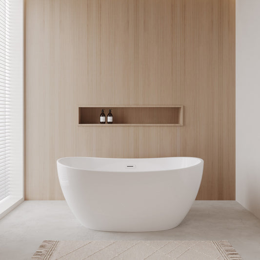Rebecca Freestanding Acrylic Bathtub No Faucet 55 inch