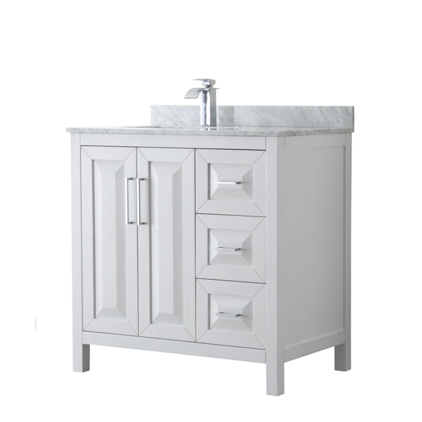 Daria Bathroom Vanity with Countertop 36 inch Single Sink Single hole Faucet Setup