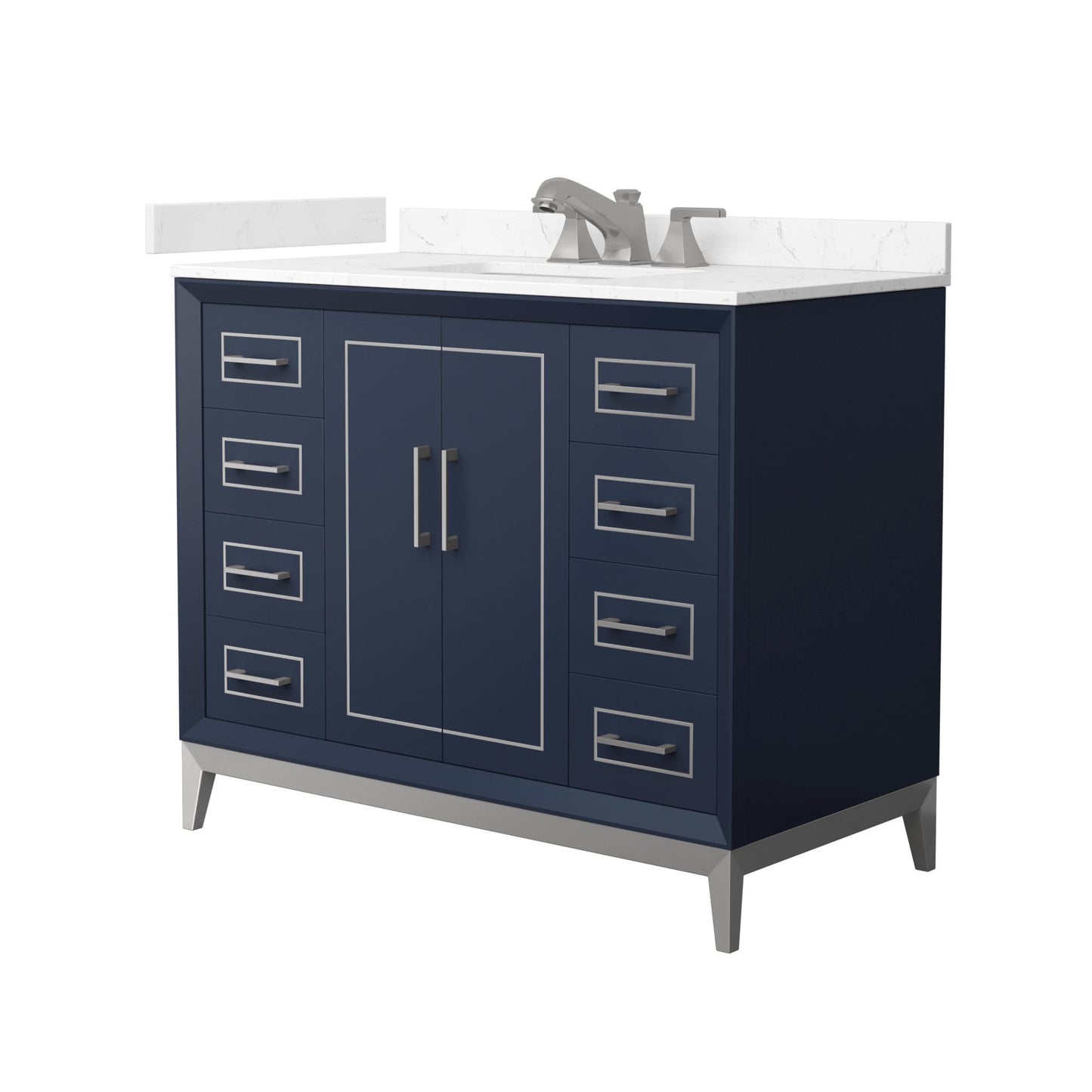 Marlena Bathroom Vanity with Countertop 42 inch Single Sink 3-hole Faucet Setup
