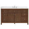 Custom image for Dark Walnut with Brushed Nickel Trim / Giotto Quartz / No Mirror