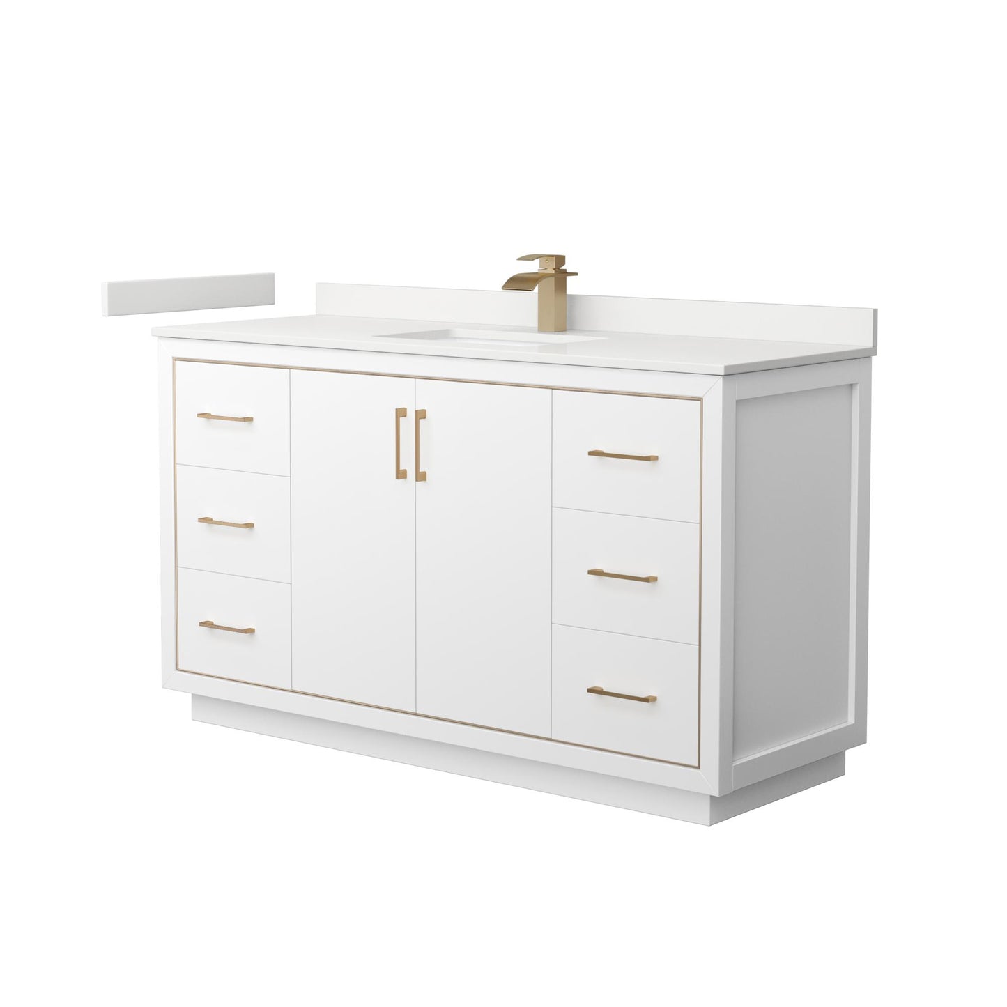 Icon Bathroom Vanity with Countertop 60 inch Single Sink Single hole Faucet Setup