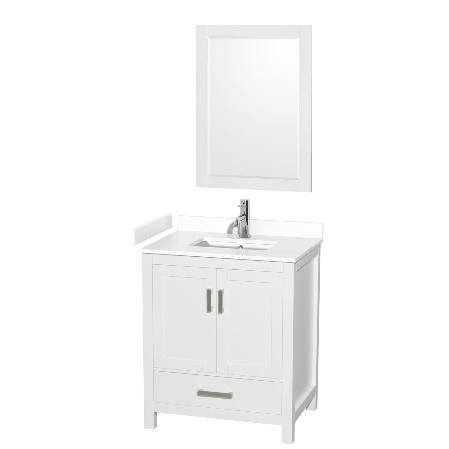 Sheffield Bathroom Vanity with Countertop 30 inch Single Sink Single hole Faucet Setup