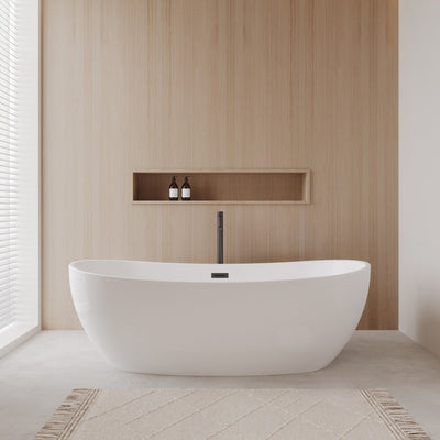 Rebecca Freestanding Acrylic Bathtub With Faucet 70 inch