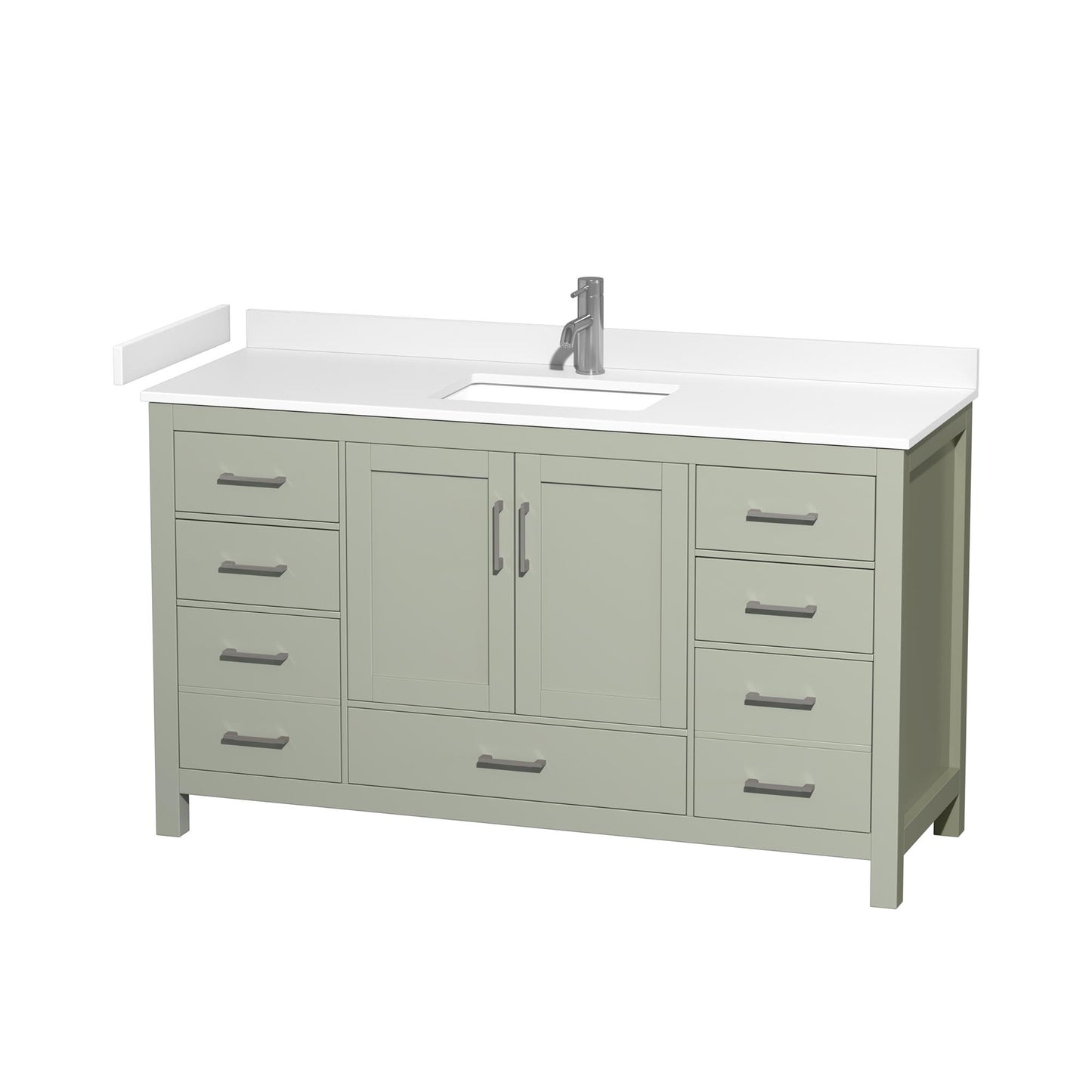 Sheffield Bathroom Vanity with Countertop 60 inch Single Sink Single hole Faucet Setup