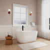 Custom image for White with Shiny White Trim and Matte Black Faucet / 59