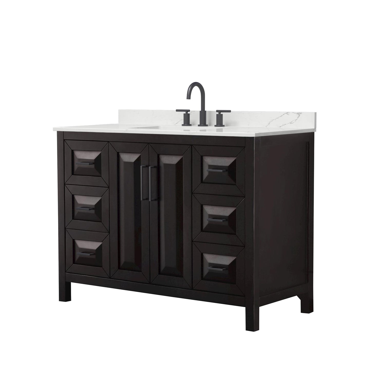 Daria Bathroom Vanity with Countertop 48 inch Single Sink 3-hole Faucet Setup