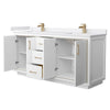 Custom image for White with Satin Bronze Trim / White Cultured Marble / No Mirror