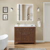 Custom image for Dark Walnut with Brushed Nickel Trim / White Cultured Marble / No Mirror