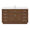 Custom image for Dark Oak with Brushed Nickel Trim / White Cultured Marble / No Mirror