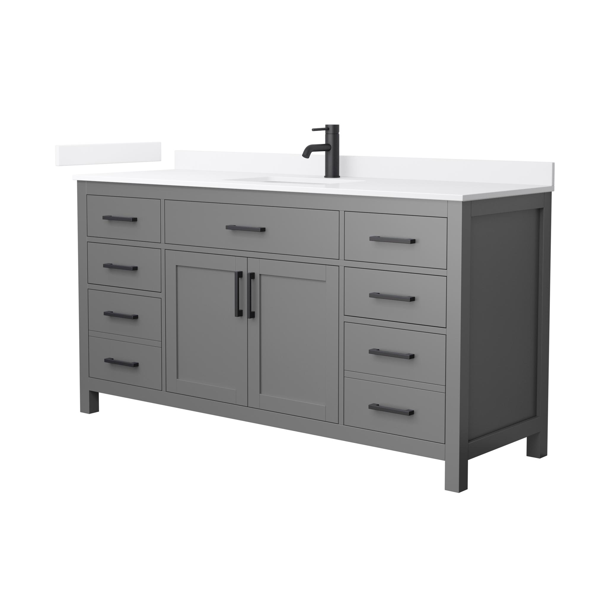 Beckett Bathroom Vanity with Countertop 66 inch Single Sink Single hol ...
