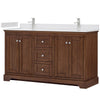 Custom image for Dark Walnut with Polished Chrome Trim / White Cultured Marble / No Mirror