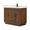 Custom image for Dark Oak with Matte Black Trim / Carrara Cultured Marble / No Mirror