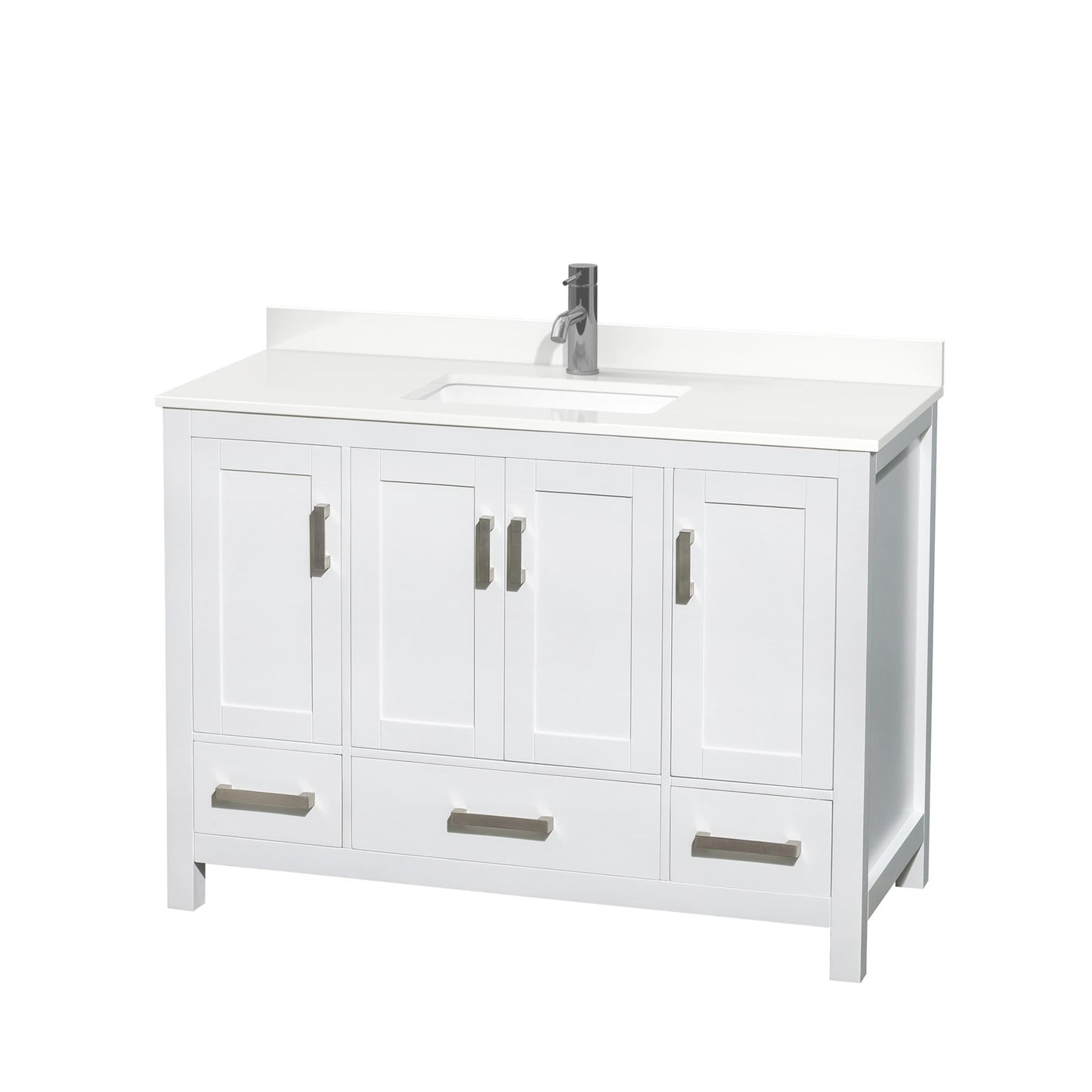 Sheffield Bathroom Vanity with Countertop 48 inch Single Sink Single hole Faucet Setup