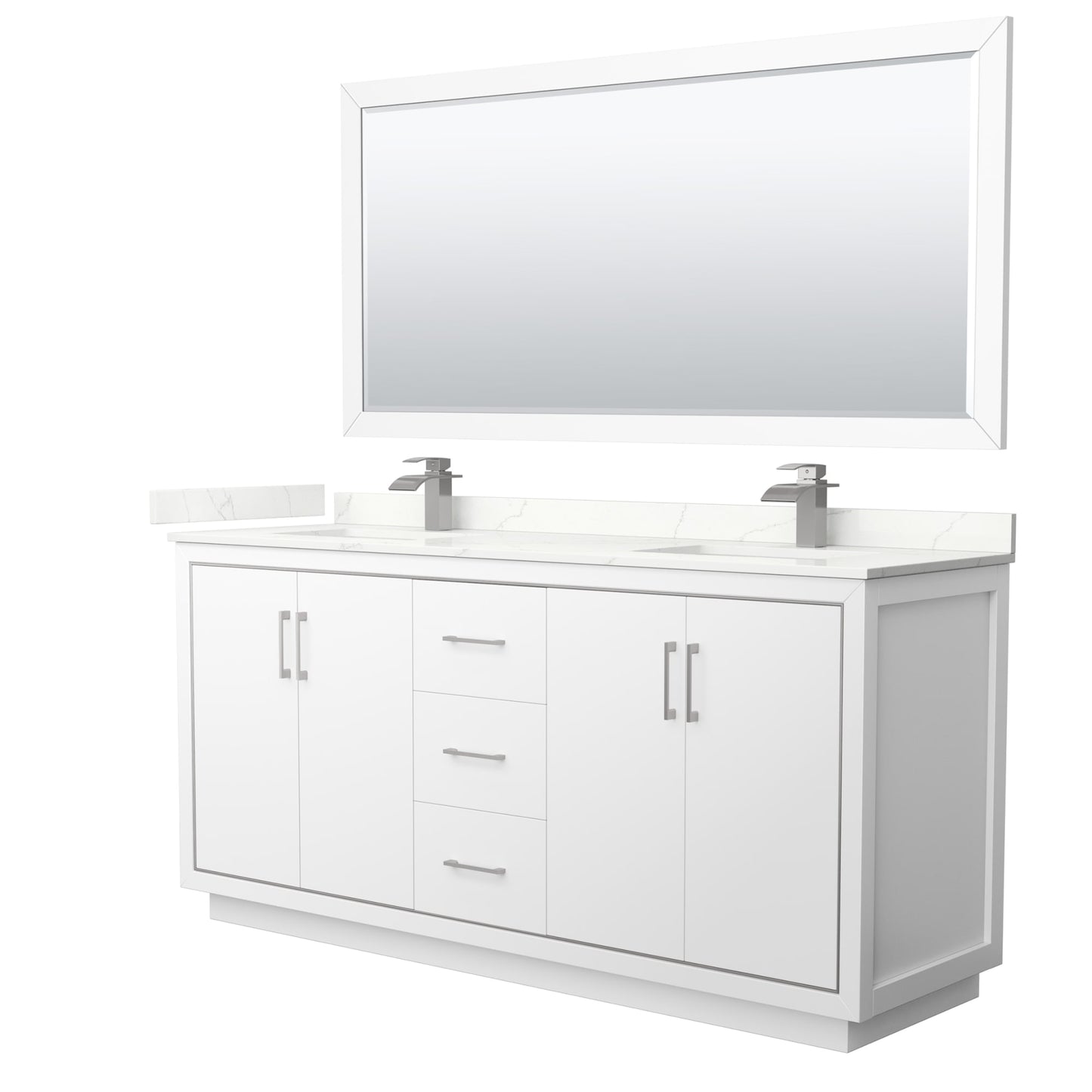 Icon Bathroom Vanity with Countertop 72 inch Double Sink Single hole Faucet Setup