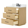 Custom image for Scandinavian Oak with Matte Black Trim / White Quartz / No Mirror